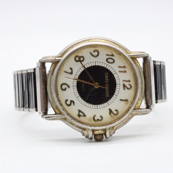 Vintage Time Square Watch Men Silver Tone Classic Retro Stainless Steel - Picture 5 of 8